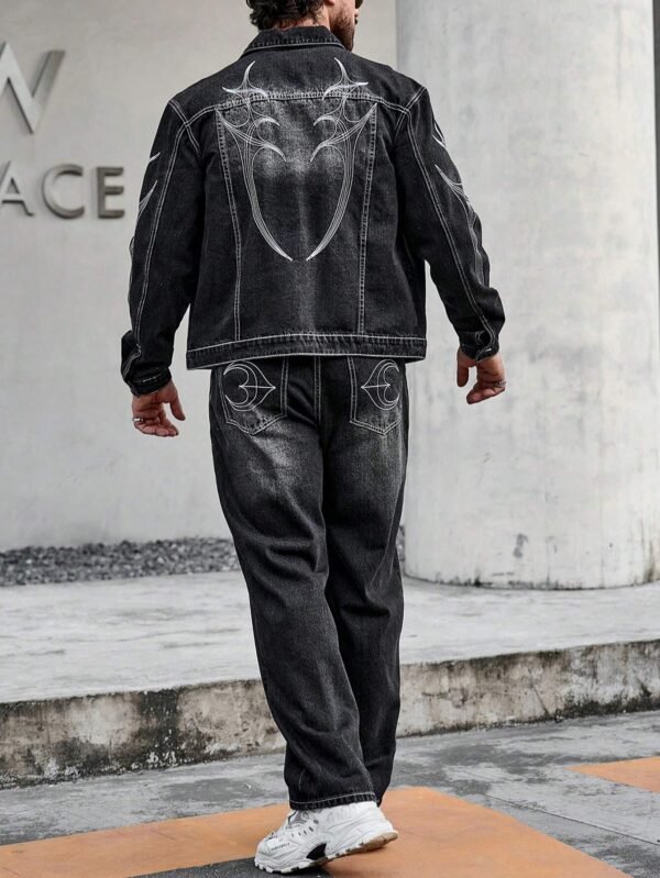 Manfinity EMRG Veste manches longues jean imprimé – Image 2