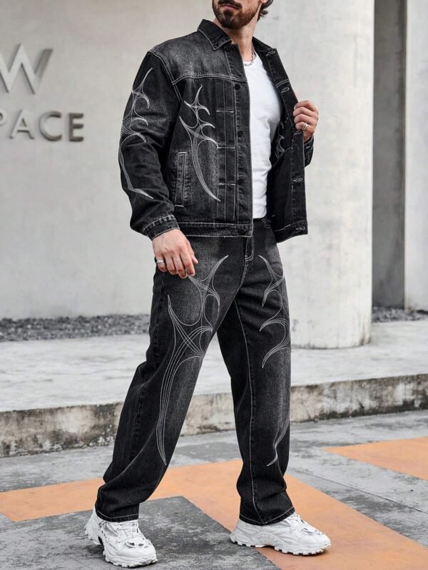 Manfinity EMRG Veste manches longues jean imprimé – Image 3