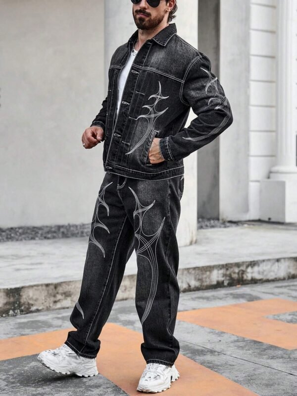 Manfinity EMRG Veste manches longues jean imprimé – Image 4
