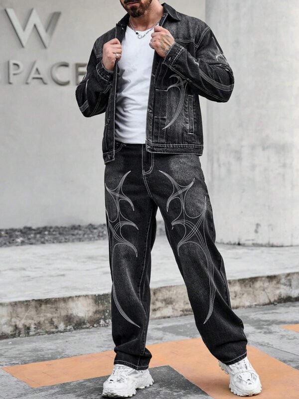 Manfinity EMRG Veste manches longues jean imprimé – Image 6