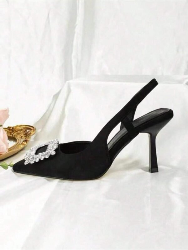 Chaussures mariée talons hauts boucle cristal – Image 2