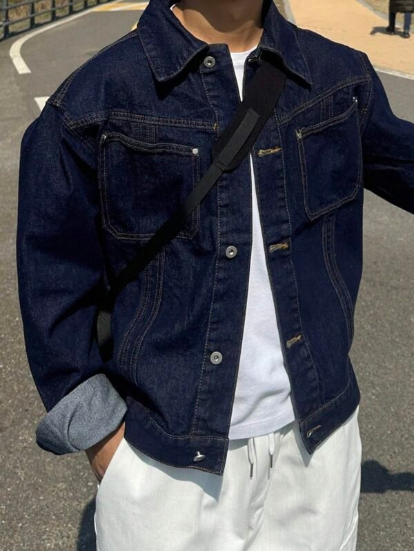 DAZY Veste jean unie automne – Image 4