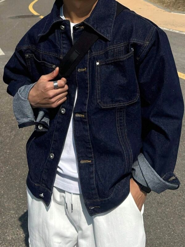 DAZY Veste jean unie automne – Image 5
