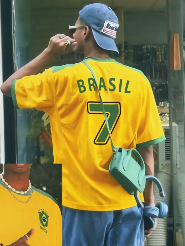 Manfinity Dauomo T-shirt ample Brasil 7