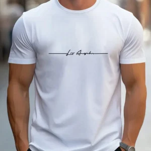 Manfinity T-shirt col rond lettres été
