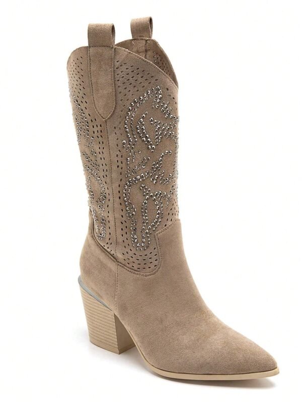 Bottes western perforées strass cow-girl – Image 2