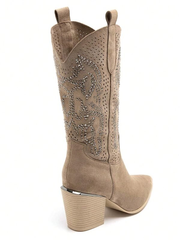 Bottes western perforées strass cow-girl – Image 3