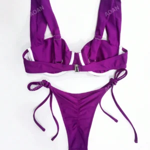 Ensemble bikini rembourré pantalon noué