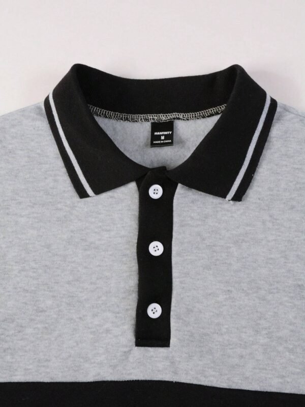 Manfinity Sweat manches longues rayures zip – Image 3