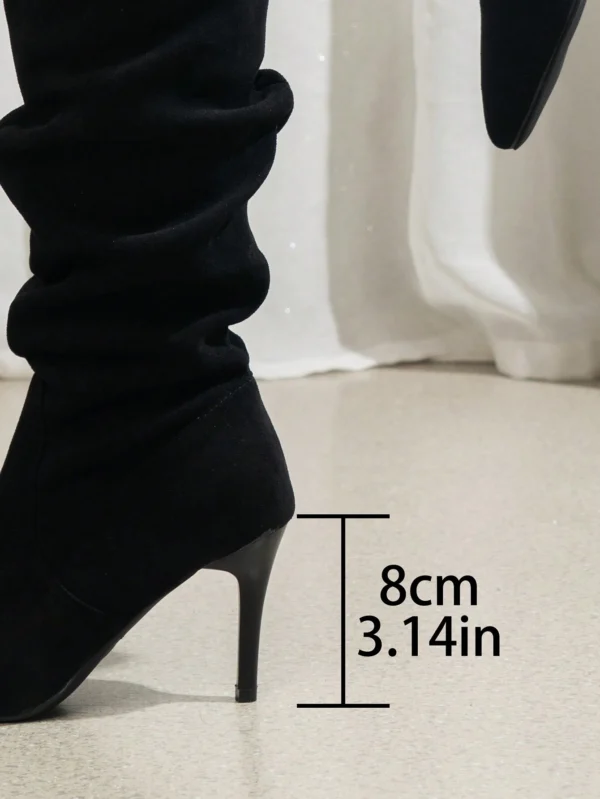 Bottes talons hauts plissées pointues – Image 4