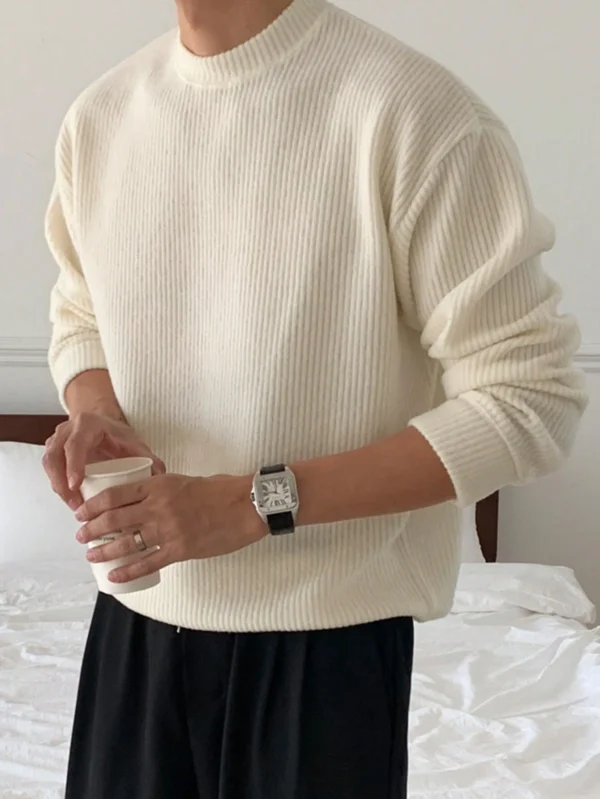 DAZY Pull-over unicolore homme automne – Image 7