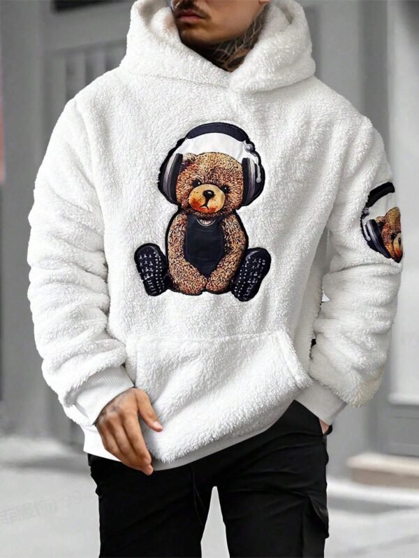 Manfinity Sweat capuche ours brodé peluche