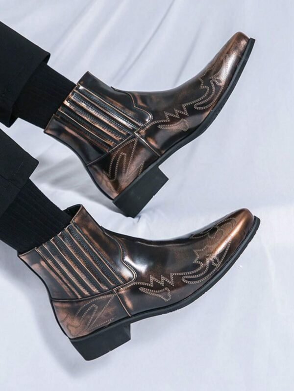 Bottes cheville lacets sculptées vintage – Image 4