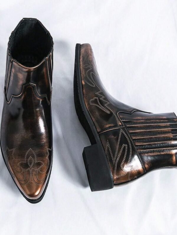 Bottes cheville lacets sculptées vintage – Image 2