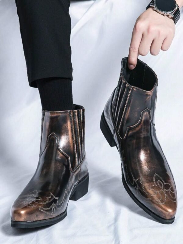 Bottes cheville lacets sculptées vintage – Image 3