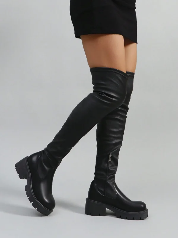 ROMWE Goth Bottes talons carrés – Image 4