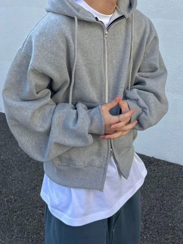 Manfinity Dauomo Sweat capuche zippé uni