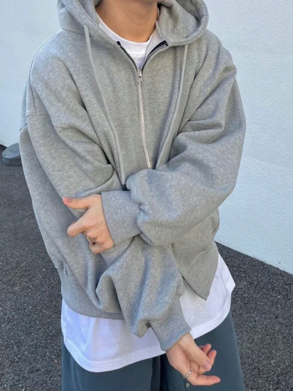 Manfinity Dauomo Sweat capuche zippé uni – Image 7