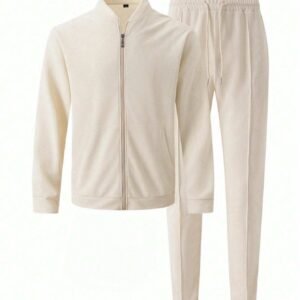 Veste cardigan col baseball et pantalon