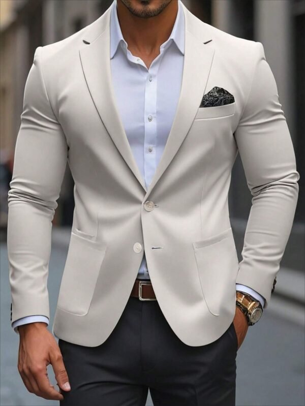 Manfinity Veste costume manches longues unie – Image 3