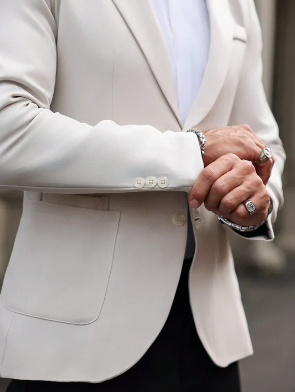 Manfinity Veste costume manches longues unie – Image 4
