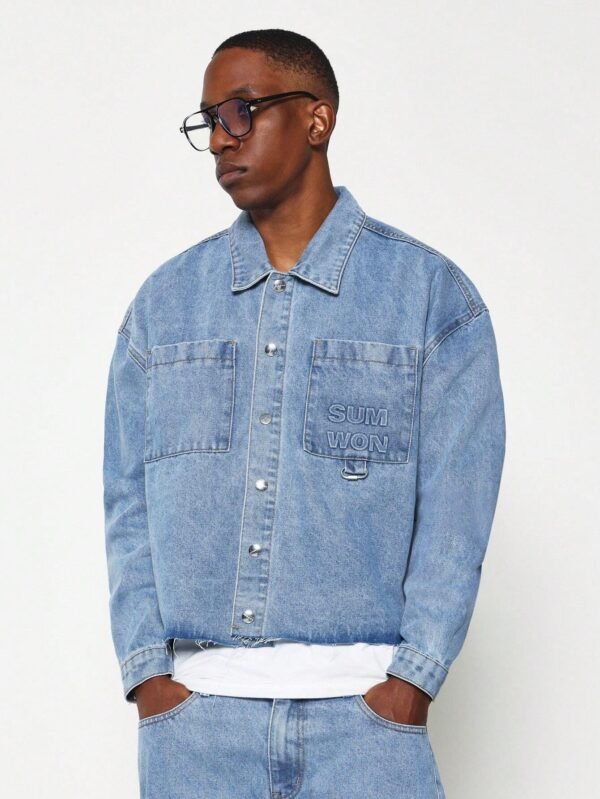SUMWON Ensemble chemise jean et pantalon ajusté – Image 3
