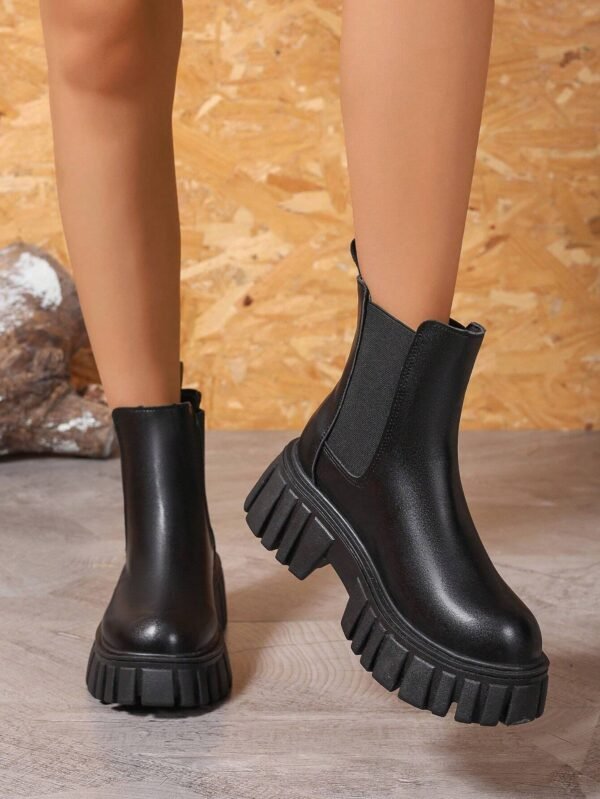 Bottes à plateforme noires mode – Image 5