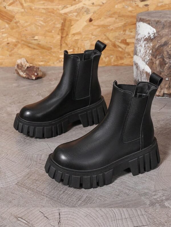 Bottes à plateforme noires mode – Image 3