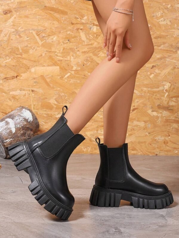 Bottes à plateforme noires mode – Image 2