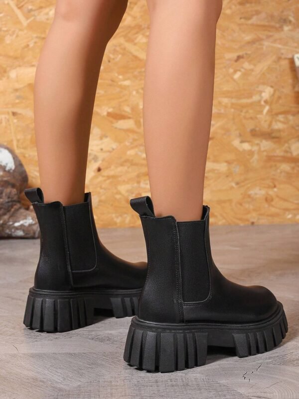 Bottes à plateforme noires mode – Image 6