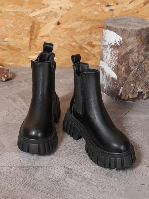 Bottes à plateforme noires mode – Image 4