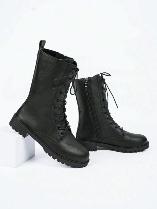 Bottes mi-mollet à lacer décontractées hiver – Image 6
