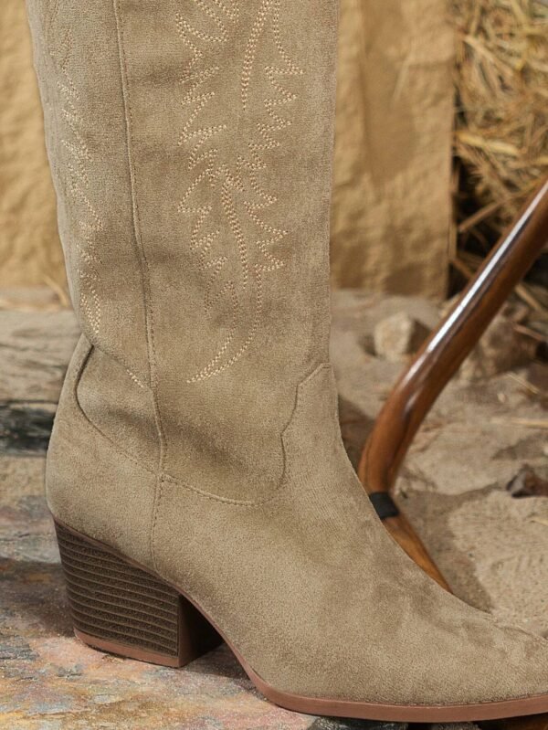 Bottes plateforme enfiler broderie – Image 6