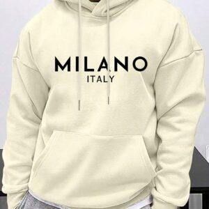 Sweat capuche polaire imprimé italien