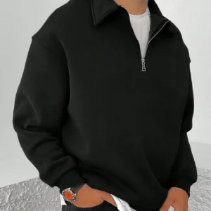 Sweat-shirt zippé col décontracté
