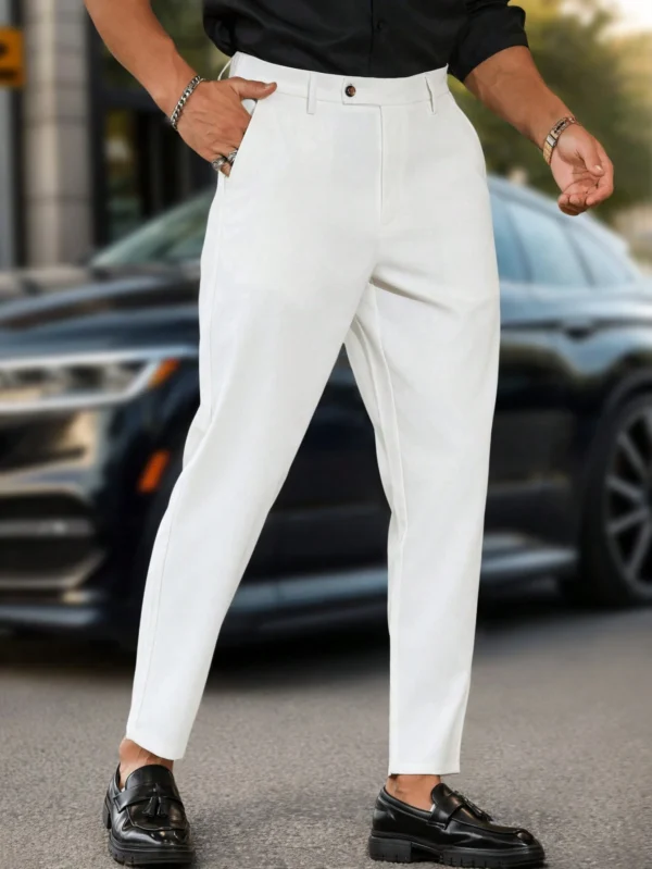 Manfinity Mode Pantalon costume ajusté uni – Image 3