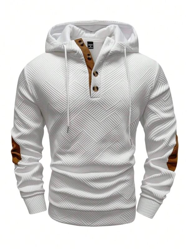 Manfinity Sweat capuche demi-boutons contrasté – Image 5