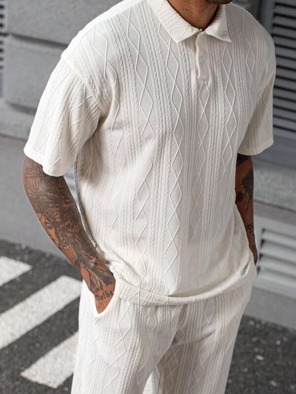 Manfinity Polo & pantalon tricot texturé – Image 3