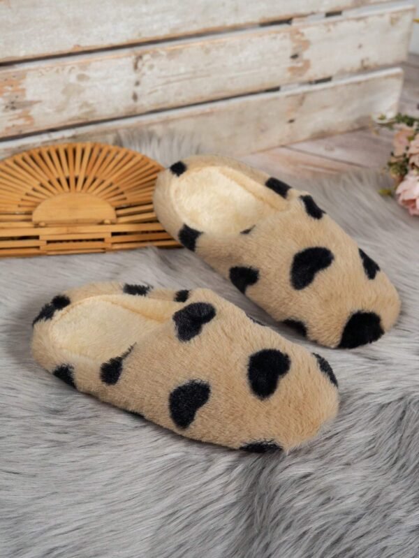 Chaussons cœur peluche hiver – Image 3
