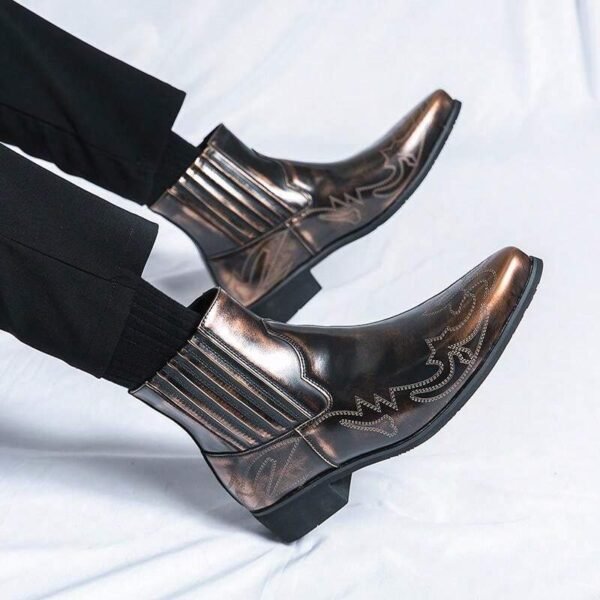 Bottes cheville lacets sculptées vintage – Image 11
