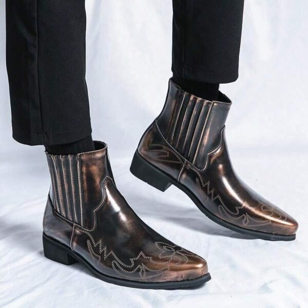 Bottes cheville lacets sculptées vintage – Image 8