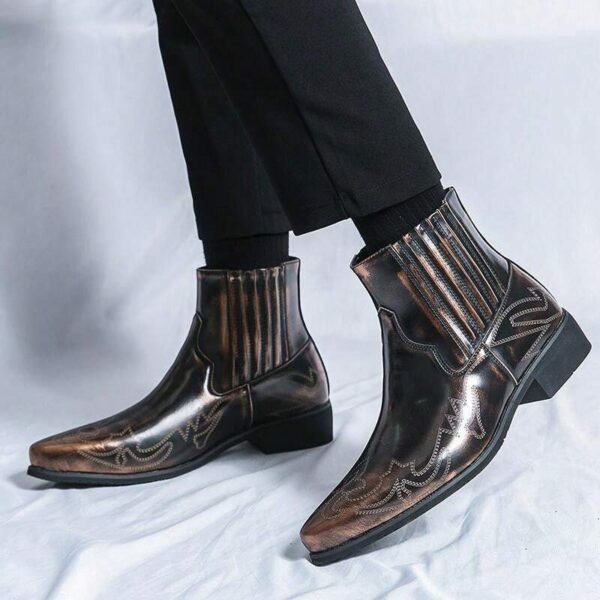 Bottes cheville lacets sculptées vintage – Image 10