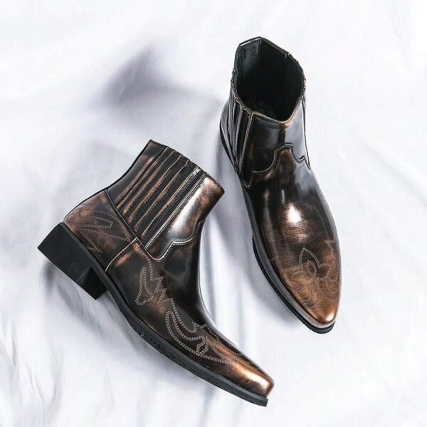 Bottes cheville lacets sculptées vintage – Image 7