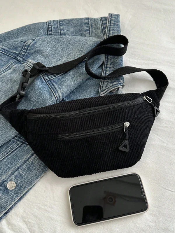 Sacoche poitrine uni zippée – Image 6