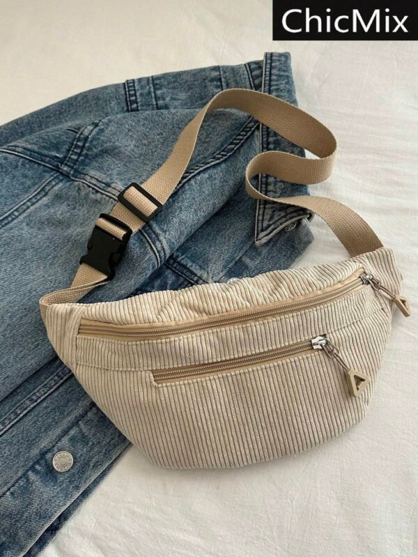 Sac poitrine zippé uni – Image 2