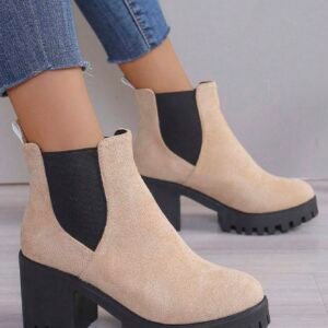 Bottes chelsea épaisses élastiques à talon épais