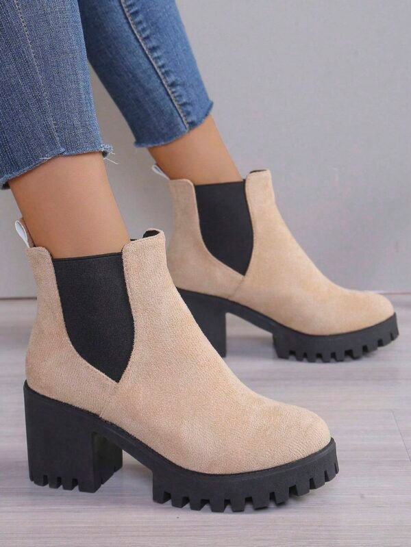 Bottes chelsea épaisses élastiques à talon épais – Image 2