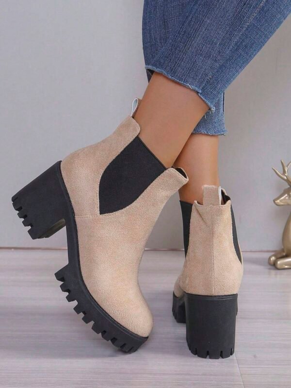 Bottes chelsea épaisses élastiques à talon épais – Image 3