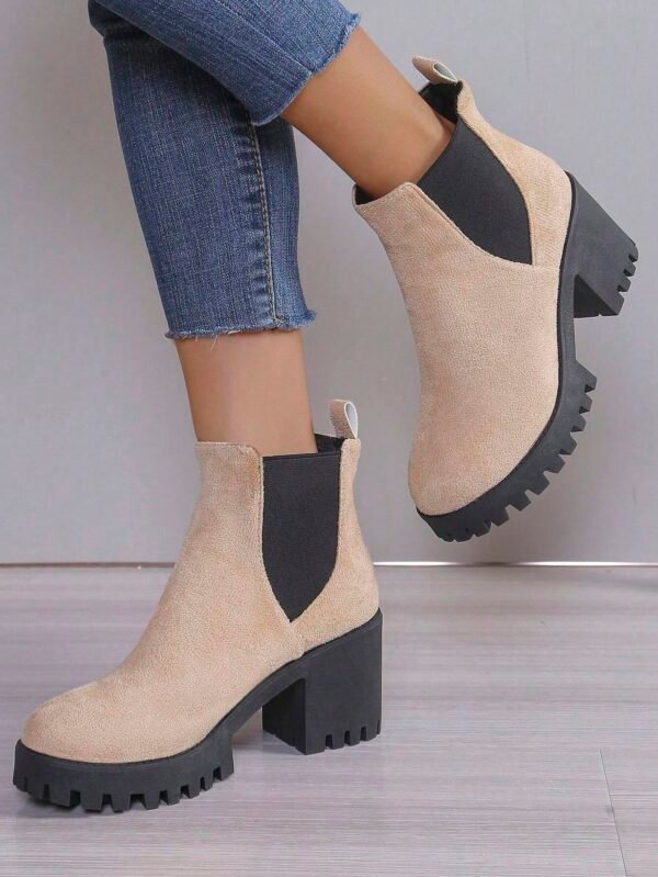 Bottes chelsea épaisses élastiques à talon épais – Image 4