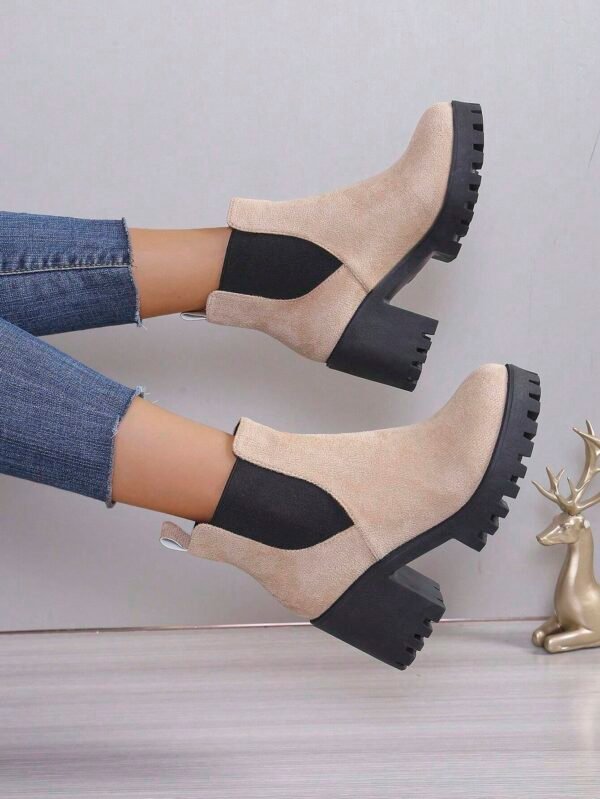 Bottes chelsea épaisses élastiques à talon épais